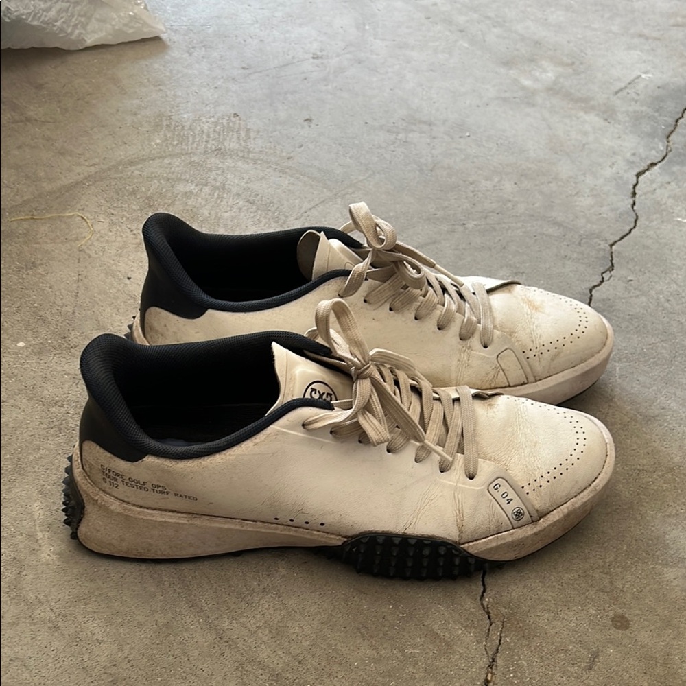 G/FORE Men's White and Black Golf Sneakers